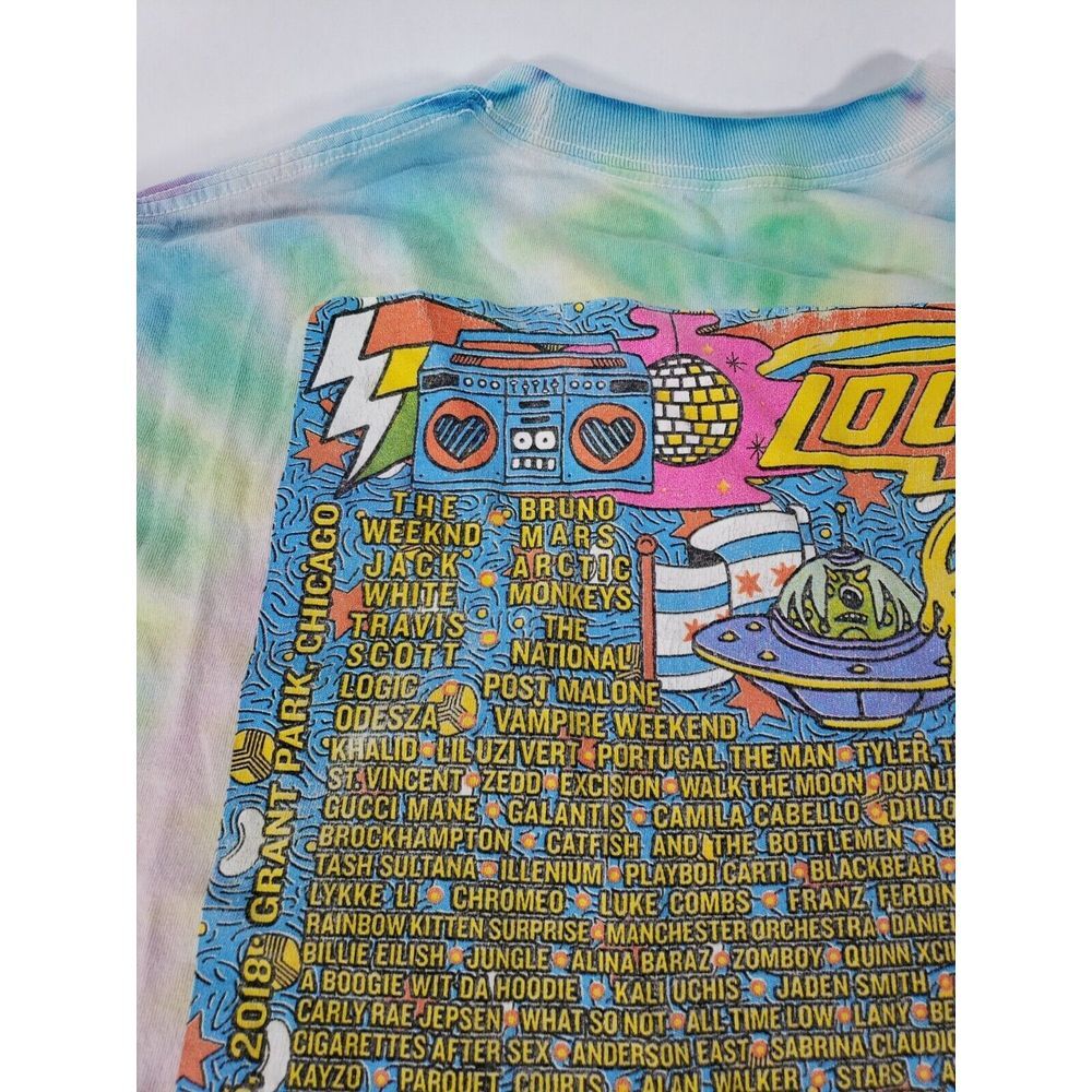 Lollapalooza 2018 T Shirt Men's Sz Med Tye Dye Music Festival Chicago *Read Des - Picture 12 of 16